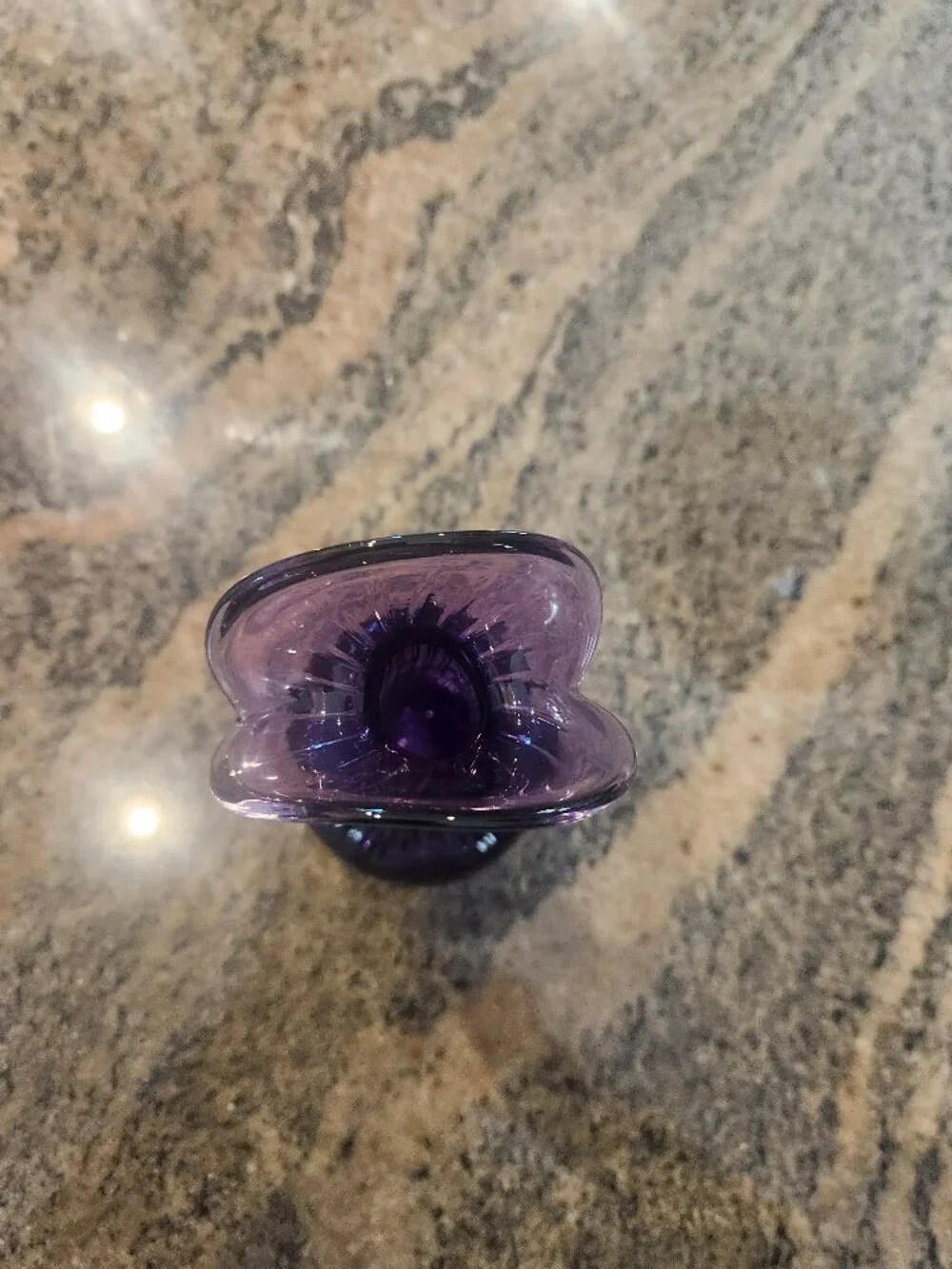 Rossi blown glass purple vase